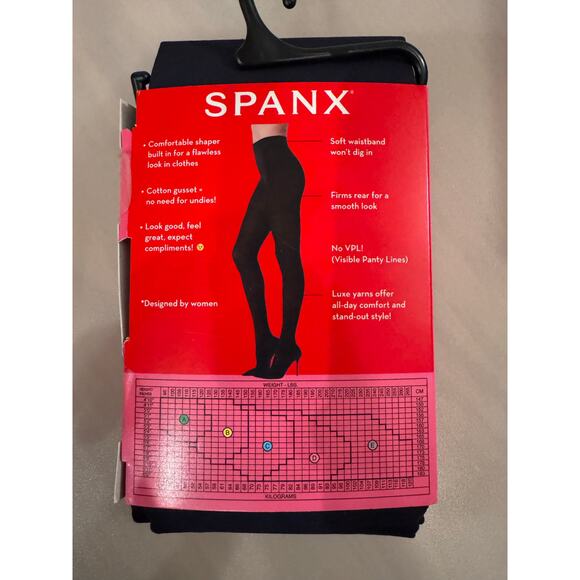 New SPANX Tight-End Tights Nightcap Navy Size E Opaque Tummy Thigh Shaping Solid - Picture 2 of 4